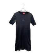 DIESELディーゼル）の古着「KYAXG 半袖リブニットワンピース」｜ブラック
