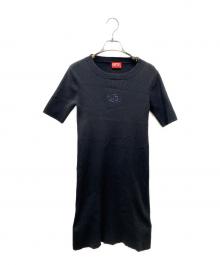 DIESEL（ディーゼル）の古着「KYAXG 半袖リブニットワンピース」｜ブラック