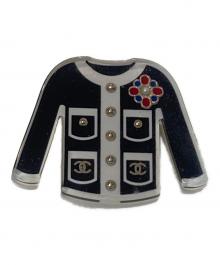 CHANEL（シャネル）の古着「ジャケットデザインブローチ」｜ブラック×ホワイト