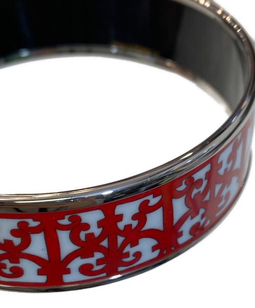 HERMES（エルメス）HERMES (エルメス) エマイユGM 七宝焼き バングル ホワイト×レッドの古着・服飾アイテム
