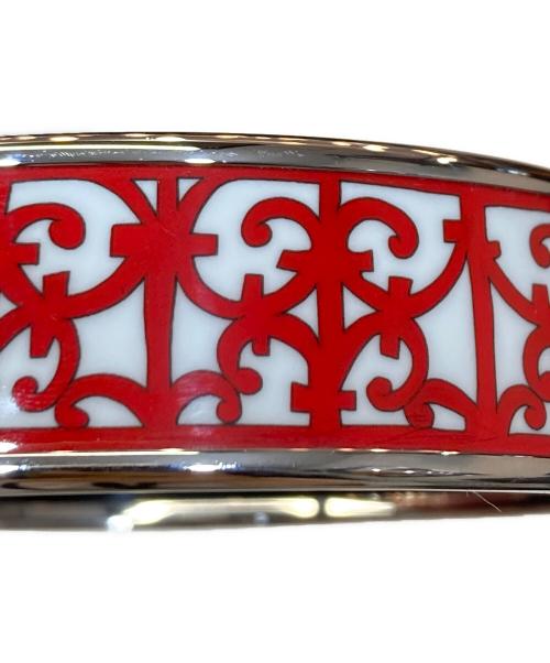 HERMES（エルメス）HERMES (エルメス) エマイユGM 七宝焼き バングル ホワイト×レッドの古着・服飾アイテム