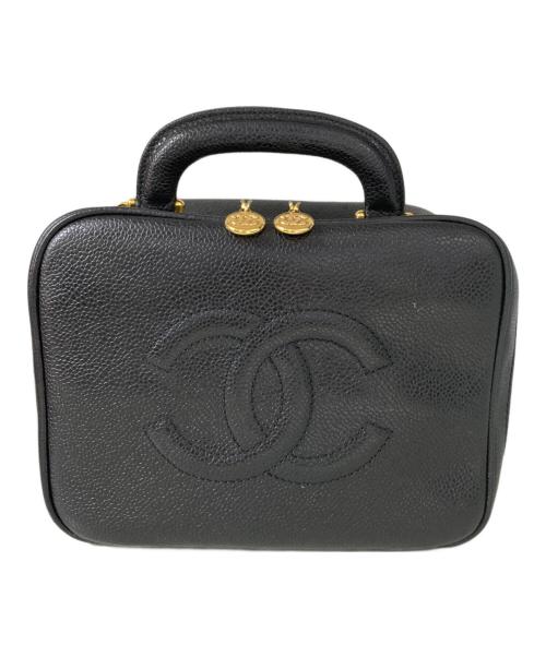 CHANEL（シャネル）CHANEL (シャネル) キャビアスキン ココマーク バニティバッグ ハンドバッグ ブラックの古着・服飾アイテム