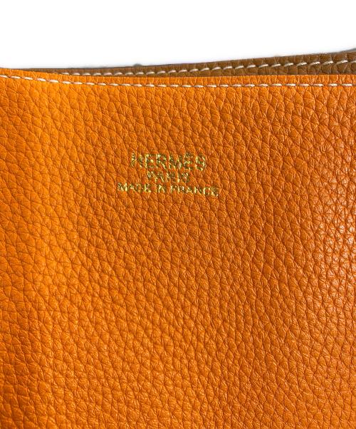 HERMES（エルメス）HERMES (エルメス) ドゥブルセンス45 トリヨンクレマンス トートバッグ ブラウン×オレンジの古着・服飾アイテム