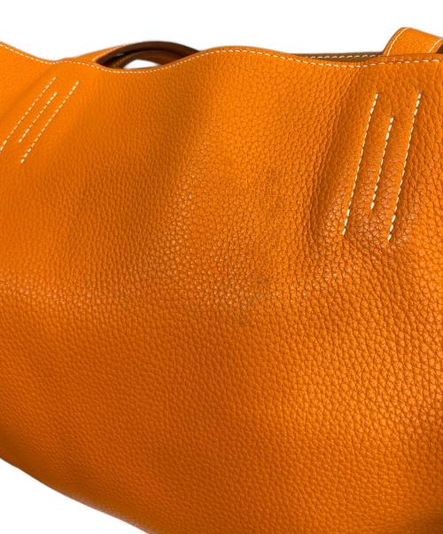 HERMES（エルメス）HERMES (エルメス) ドゥブルセンス45 トリヨンクレマンス トートバッグ ブラウン×オレンジの古着・服飾アイテム