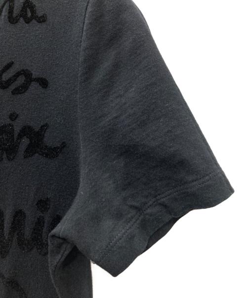 Jean Paul Gaultier FEMME（ジャンポールゴルチエ フェム）Jean Paul GAULTIER FEMME (ジャンポールゴルチェフェム) メッセージフロッキープリント Tシャツ ブラック サイズ:40の古着・服飾アイテム