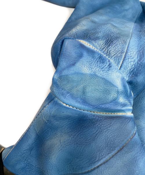 STRUM（ストラム）STRUM (ストラム) SLATER フルタンニン鞣し カーフスキン  製品燃焼染め シングルライダースジャケット ブルー サイズ:Mの古着・服飾アイテム