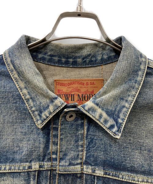 STUDIO D'ARTISAN&SA（ステュディオダルチザンアンドＳＡ）STUDIO D'ARTISAN&SA (ステュディオダルチザンアンドＳＡ) WWⅡ MODEL USED加工 デニムジャケット インディゴ サイズ:40の古着・服飾アイテム