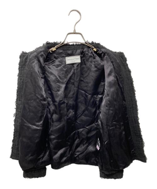 DEUXIEME CLASSE（ドゥーズィエム クラス）DEUXIEME CLASSE (ドゥーズィエム クラス) ノーカラーツイードジャケット ブラック サイズ:36の古着・服飾アイテム