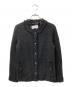 DEUXIEME CLASSE（ドゥーズィエム クラス）の古着「ノーカラーツイードジャケット」｜ブラック