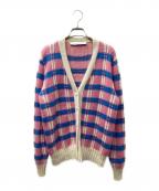 Walk Of Shameウォーク オブ シェイム）の古着「モヘア混カーディガン」｜ピンク×ブルー