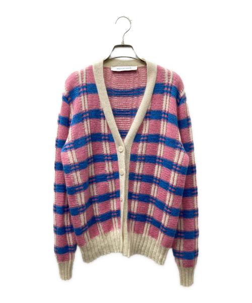 Walk Of Shame（ウォーク オブ シェイム）Walk Of Shame (ウォーク オブ シェイム) モヘア混カーディガン ピンク×ブルー サイズ:40の古着・服飾アイテム
