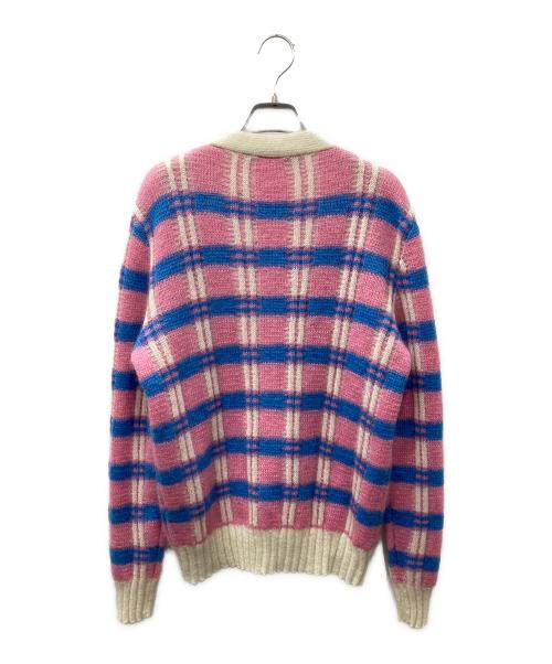 Walk Of Shame（ウォーク オブ シェイム）Walk Of Shame (ウォーク オブ シェイム) モヘア混カーディガン ピンク×ブルー サイズ:40の古着・服飾アイテム