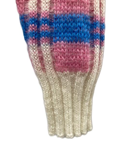 Walk Of Shame（ウォーク オブ シェイム）Walk Of Shame (ウォーク オブ シェイム) モヘア混カーディガン ピンク×ブルー サイズ:40の古着・服飾アイテム