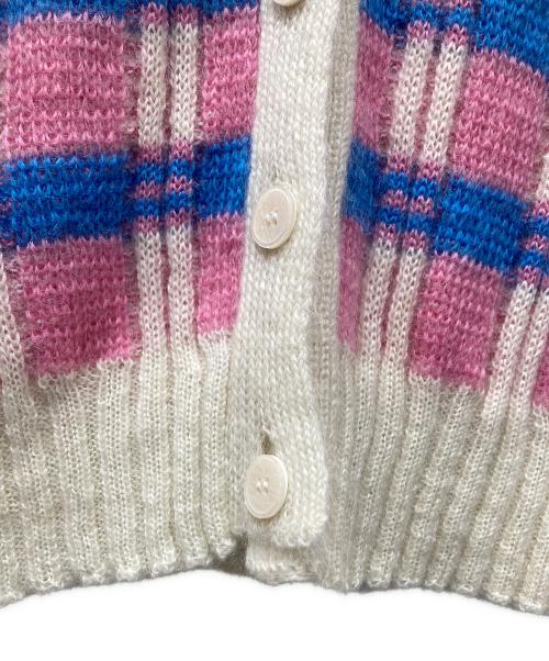 Walk Of Shame（ウォーク オブ シェイム）Walk Of Shame (ウォーク オブ シェイム) モヘア混カーディガン ピンク×ブルー サイズ:40の古着・服飾アイテム