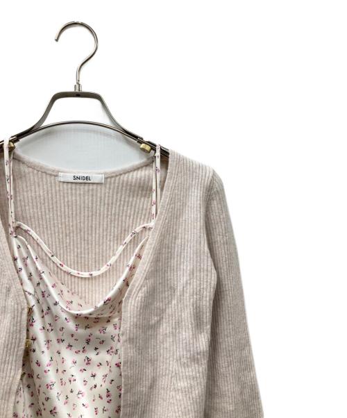 Snidel（スナイデル）Snidel (スナイデル) カーデセットサテンキャミワンピース ピンクの古着・服飾アイテム