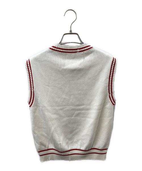 Maison Margiela（メゾンマルジェラ）Maison Margiela (メゾンマルジェラ) Replica コットンカシミヤ ニットベスト ホワイト サイズ:Sの古着・服飾アイテム