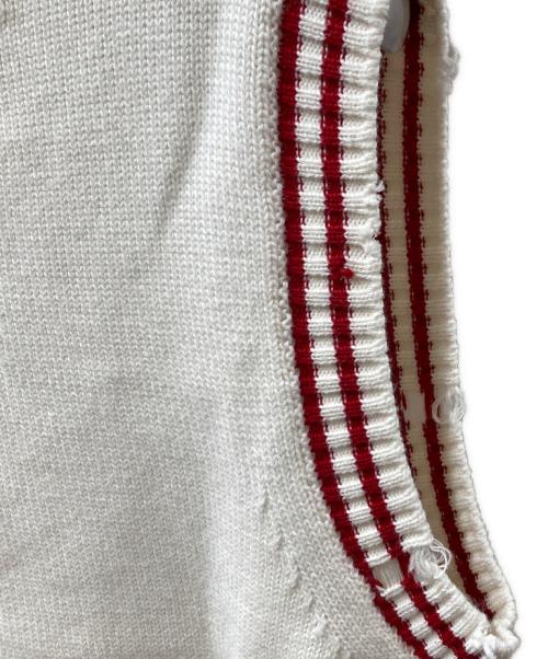 Maison Margiela（メゾンマルジェラ）Maison Margiela (メゾンマルジェラ) Replica コットンカシミヤ ニットベスト ホワイト サイズ:Sの古着・服飾アイテム