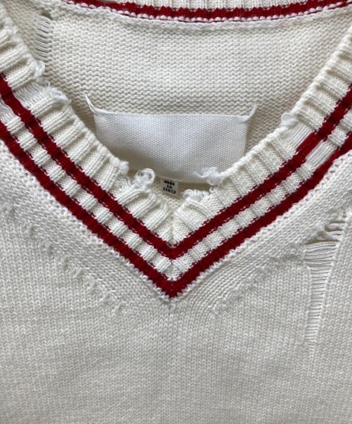 Maison Margiela（メゾンマルジェラ）Maison Margiela (メゾンマルジェラ) Replica コットンカシミヤ ニットベスト ホワイト サイズ:Sの古着・服飾アイテム