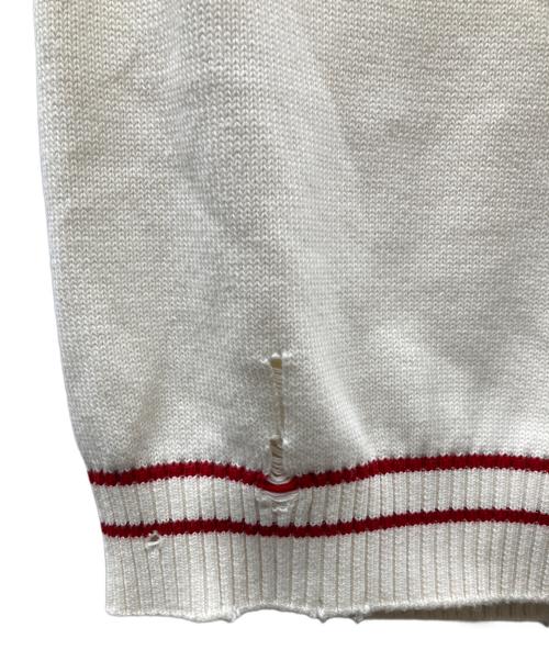 Maison Margiela（メゾンマルジェラ）Maison Margiela (メゾンマルジェラ) Replica コットンカシミヤ ニットベスト ホワイト サイズ:Sの古着・服飾アイテム