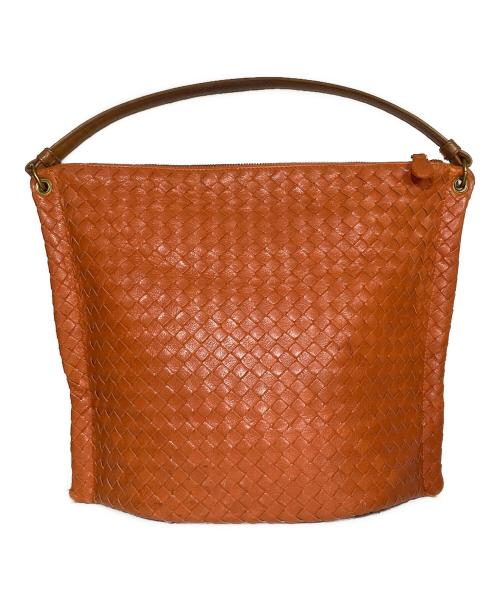 BOTTEGA VENETA（ボッテガベネタ）BOTTEGA VENETA (ボッテガベネタ) イントレチャート ハンドバッグ オレンジの古着・服飾アイテム