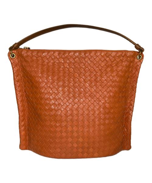 BOTTEGA VENETA（ボッテガベネタ）BOTTEGA VENETA (ボッテガベネタ) イントレチャート ハンドバッグ オレンジの古着・服飾アイテム