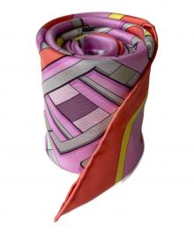 HERMES（エルメス）の古着「カレ 90 CARRE EN BOUCLES カレ アン ブックル スカーフ」｜ピンク×オレンジ