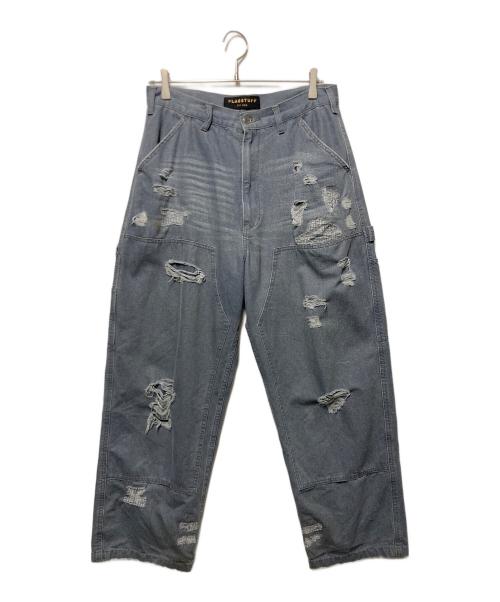flagstuff（フラグスタフ）flagstuff (フラグスタフ) BORO DUCK PANTS グレー サイズ:Ｍの古着・服飾アイテム