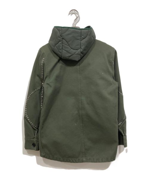 Zadig&Voltaire（ザディグエヴォルテール）Zadig&Voltaire (ザディグエヴォルテール) スタッズミリタリージャケット/ライナー付き グリーン サイズ:XSの古着・服飾アイテム