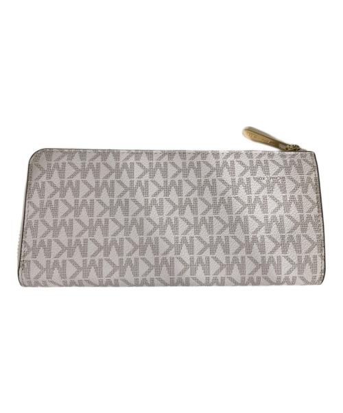 MICHAEL KORS（マイケル・コース）MICHAEL KORS (マイケル・コース) ジェットセット トラベル シグネチャー ラージ スリー クォーター Lジップウォレット ホワイト サイズ:OneSizeの古着・服飾アイテム