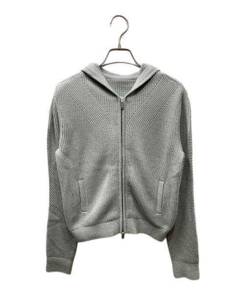 FOXEY（フォクシー）FOXEY (フォクシー) ニットジップパーカー グレー サイズ:38の古着・服飾アイテム