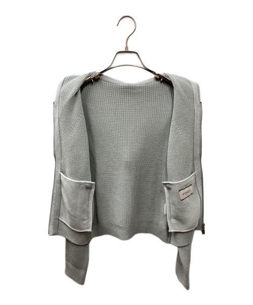 FOXEY（フォクシー）FOXEY (フォクシー) ニットジップパーカー グレー サイズ:38の古着・服飾アイテム