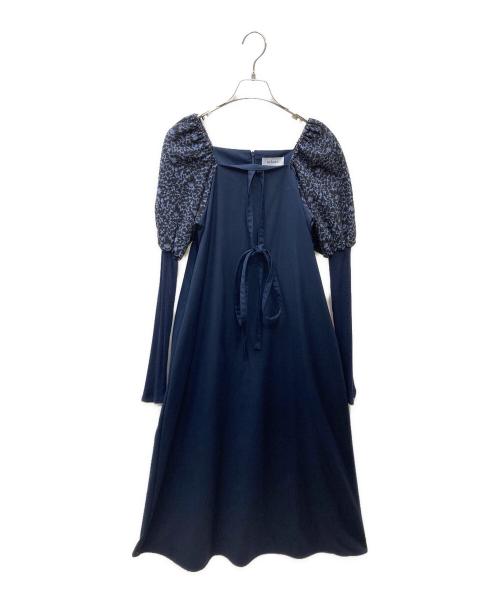 sa hara（サハラ）sa hara (サハラ) ピオニーバッドジャガードワンピース ネイビー サイズ:サイズ FREEの古着・服飾アイテム