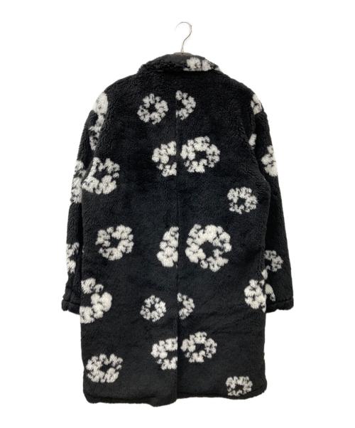 SAINT MICHAEL（セントマイケル）SAINT MICHAEL (セントマイケル) DENIM TEARS (デニムティアーズ) フラワー ファーコート ブラック×ホワイト サイズ:XLの古着・服飾アイテム