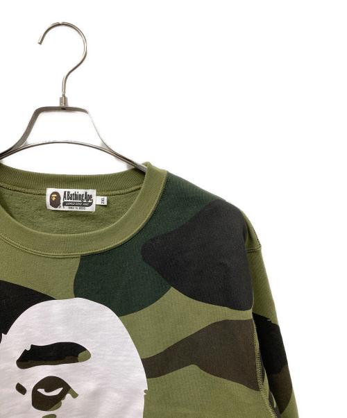A BATHING APE（ア ベイシング エイプ）A BATHING APE (ア ベイシング エイプ) 1ST CAMO CREWNECK SWEATSHIRT スウェット グリーン サイズ:2XLの古着・服飾アイテム