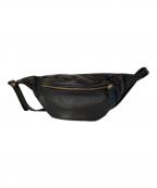 VANSONバンソン）の古着「9SBB FUNNY PACK レザーボディーバッグ」｜ブラック