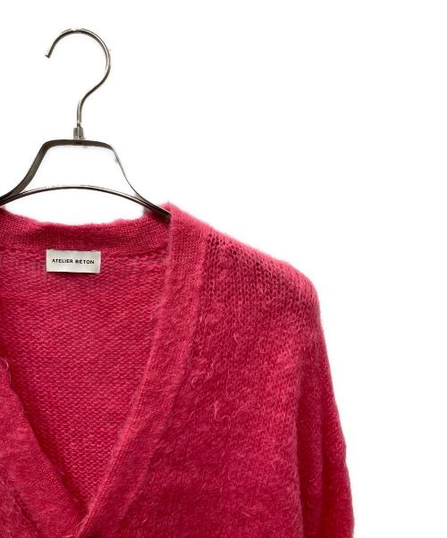 ATELIER BETON（アトリエベトン）ATELIER BETON (アトリエベトン) モヘアニットカーディガン ピンク サイズ:4の古着・服飾アイテム