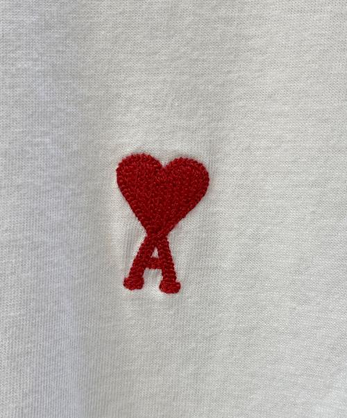 AMI Alexandre Mattiussi（アミアレクサンドルマテュッシ）AMI Alexandre Mattiussi (アミアレクサンドルマテュッシ) ハートロゴ刺繍 ロゴTシャツ ホワイト サイズ:Sの古着・服飾アイテム