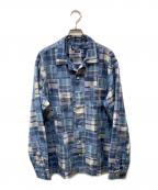 POLO RALPH LAURENポロ・ラルフローレン）の古着「パッチワークマドラスチェックシャツ」｜ブルー