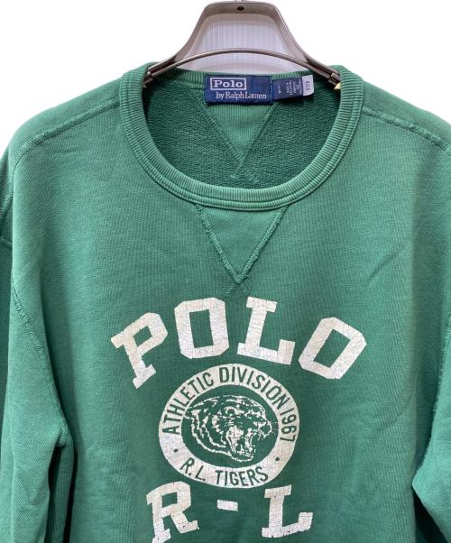 POLO RALPH LAUREN（ポロ・ラルフローレン）POLO RALPH LAUREN (ポロ・ラルフローレン) プリントスウェット グリーン サイズ:Lの古着・服飾アイテム