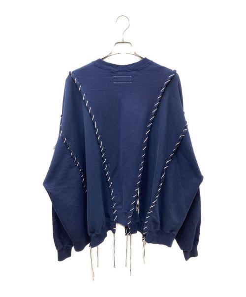 DISCOVERED（ディスカバード）DISCOVERED (ディスカバード) NEWSED Wide College Sweat リメイクスウェット ネイビー サイズ:Freeの古着・服飾アイテム