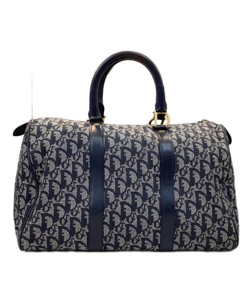 Christian Dior（クリスチャン ディオール）Christian Dior (クリスチャン ディオール) トロッター柄 D金具 ボストンバッグ ネイビー×グレー サイズ:OneSizeの古着・服飾アイテム
