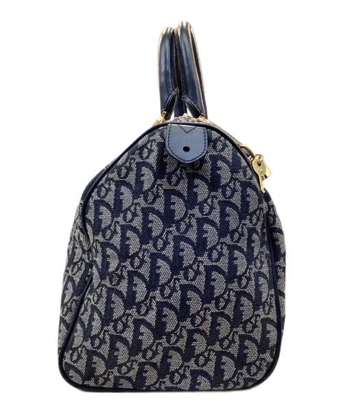 Christian Dior（クリスチャン ディオール）Christian Dior (クリスチャン ディオール) トロッター柄 D金具 ボストンバッグ ネイビー×グレー サイズ:OneSizeの古着・服飾アイテム