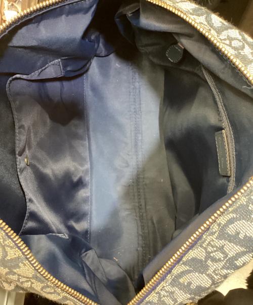 Christian Dior（クリスチャン ディオール）Christian Dior (クリスチャン ディオール) トロッター柄 D金具 ボストンバッグ ネイビー×グレー サイズ:OneSizeの古着・服飾アイテム