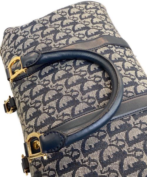 Christian Dior（クリスチャン ディオール）Christian Dior (クリスチャン ディオール) トロッター柄 D金具 ボストンバッグ ネイビー×グレー サイズ:OneSizeの古着・服飾アイテム