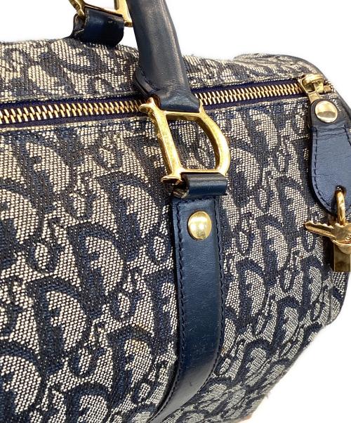 Christian Dior（クリスチャン ディオール）Christian Dior (クリスチャン ディオール) トロッター柄 D金具 ボストンバッグ ネイビー×グレー サイズ:OneSizeの古着・服飾アイテム