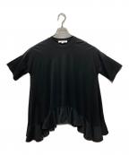 ENFOLDエンフォルド）の古着「RANDOM FLARE T-SHIRT ランダムフレアTシャツ」｜ブラック