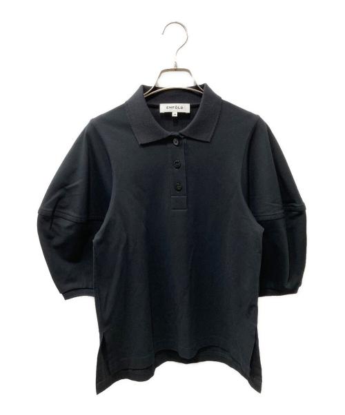 ENFOLD（エンフォルド）ENFOLD (エンフォルド) ストレッチカノコ 立体スリーブポロSHIRT ブラック サイズ:38の古着・服飾アイテム