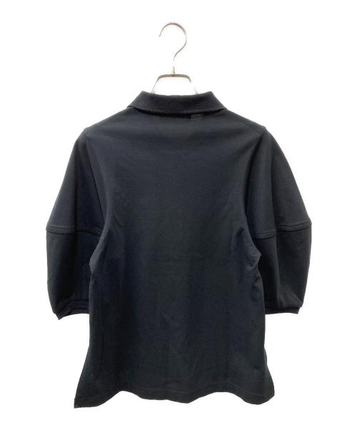 ENFOLD（エンフォルド）ENFOLD (エンフォルド) ストレッチカノコ 立体スリーブポロSHIRT ブラック サイズ:38の古着・服飾アイテム