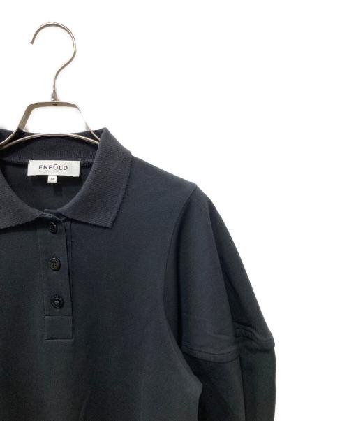 ENFOLD（エンフォルド）ENFOLD (エンフォルド) ストレッチカノコ 立体スリーブポロSHIRT ブラック サイズ:38の古着・服飾アイテム