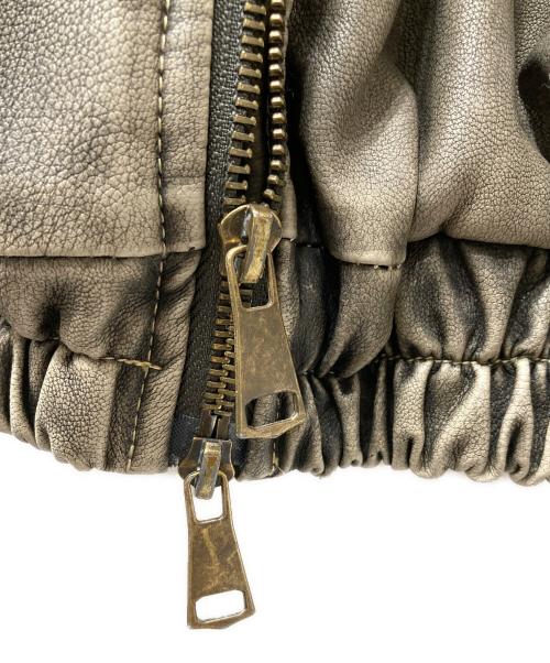 ELFRIC EDEN（エルフリックエデン）ELFRIC EDEN (エルフリックエデン) レザー切替デニムジャケット ブルー×グレー サイズ:Mの古着・服飾アイテム